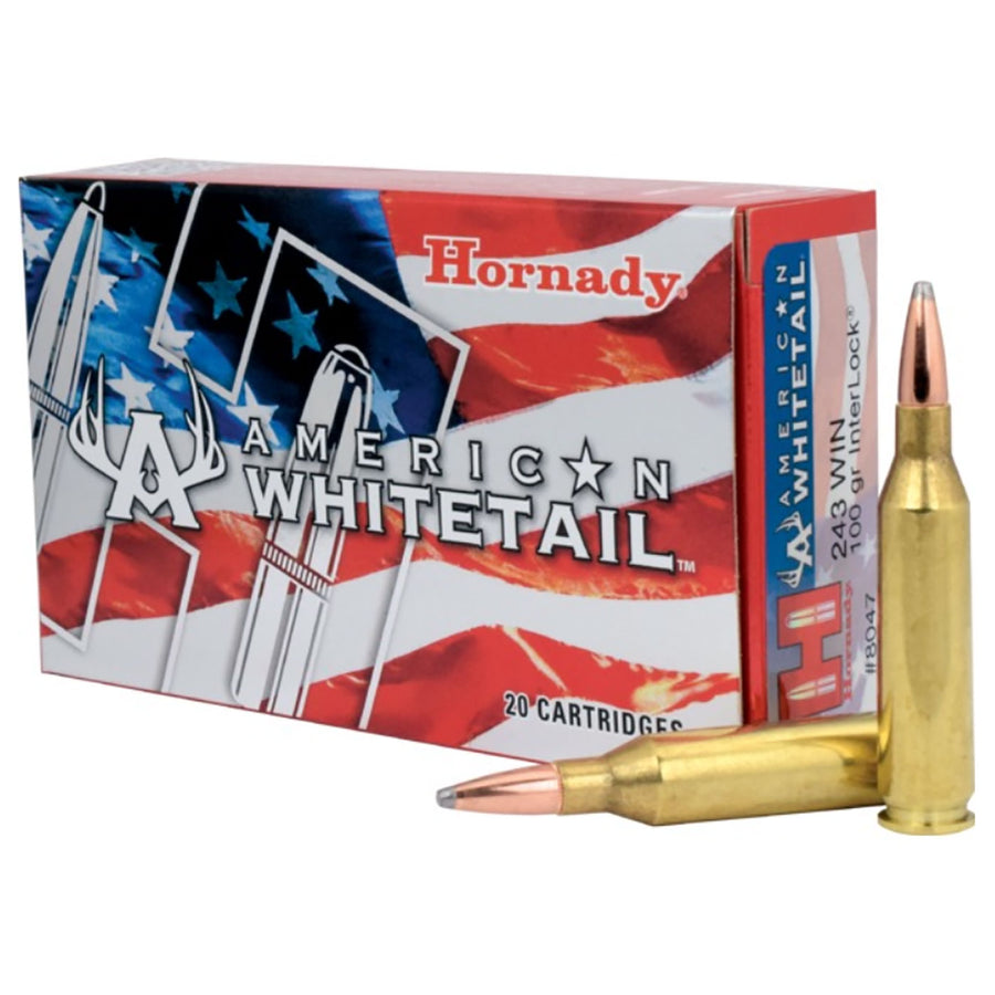 Hornady American Whitetail 243 Win 100Gr Soft Point Centrefire Ammo - 20 Rounds .243 WIN