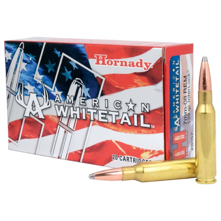 Hornady American Whitetail 7MM-08 139Gr Soft Point Centrefire Ammo - 20 Rounds 7MM-08 REM