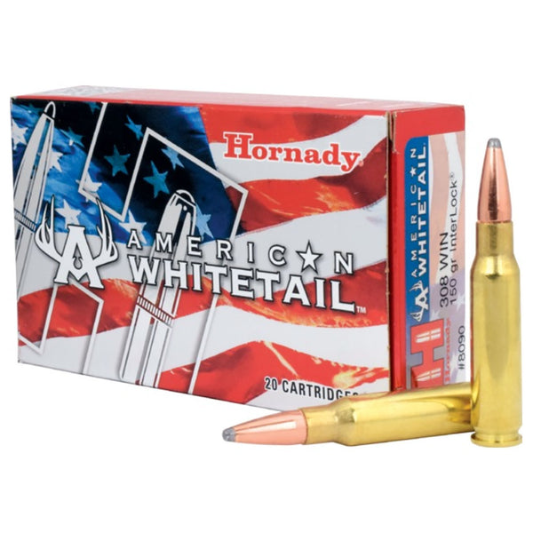 Hornady American Whitetail 308 Win 150Gr Soft Point Centrefire Ammo - 20 Rounds