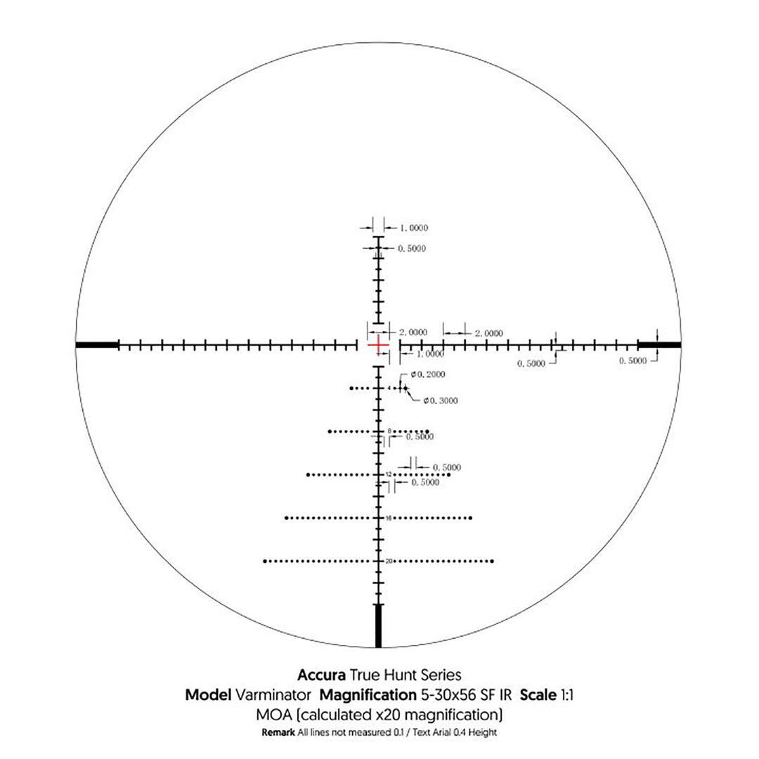 Accura Varminator 5-30x56 30mm A60 Illuminated Riflescope