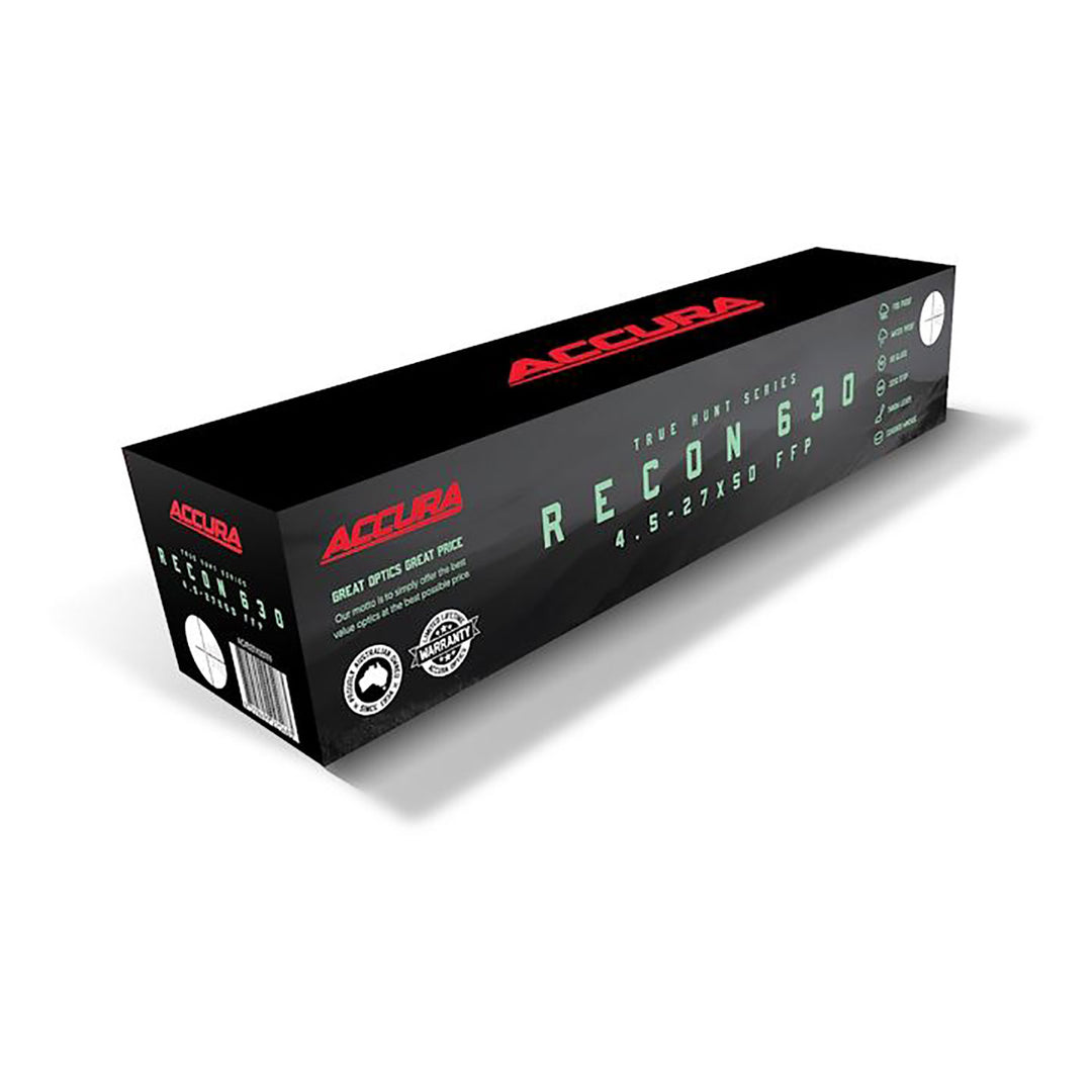 Accura Recon 4.5-27x50 30mm TH illuminated First Focal Plane Zero Stop Riflescope