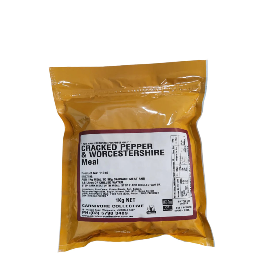 Carnivore Collective Cracked Pepper and WShire Sausage Seasoning 1kg GF