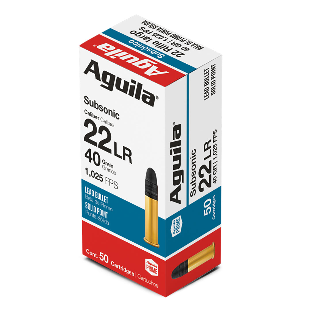 AGUILA 22LR SUB 40GR RIMFIRE AMMO - 50 ROUNDS .22 LR