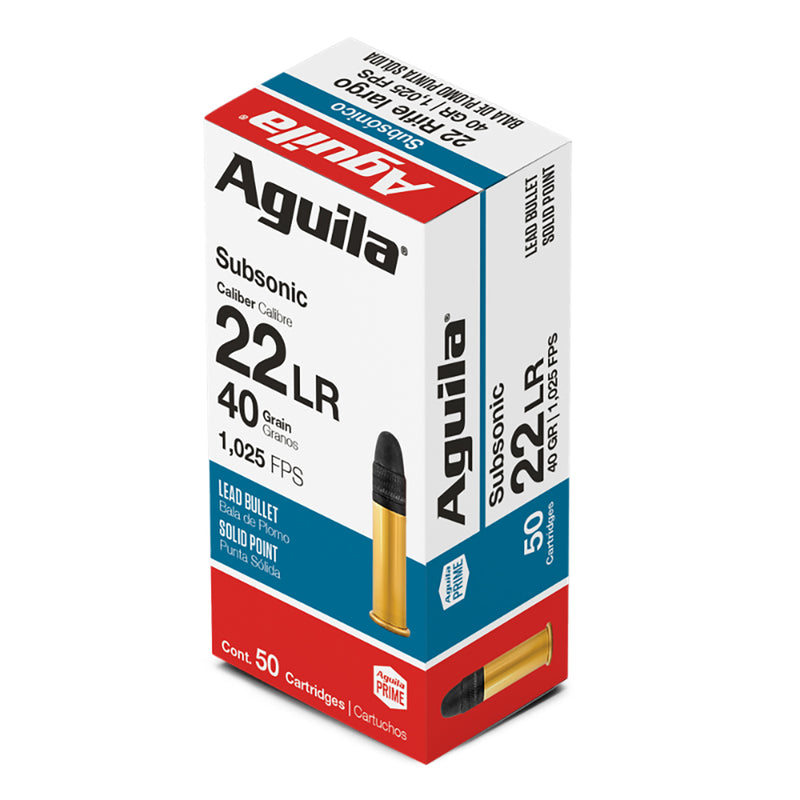 Aguila 22LR SUB 40GR Rimfire Ammo - 50 Rounds