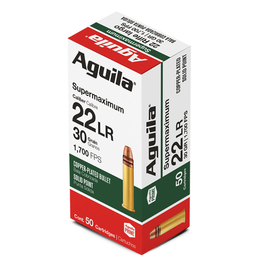 AGUILA 22LR SUPER MAX SP 30GR RIMFIRE AMMO - 50 ROUNDS .22 LR