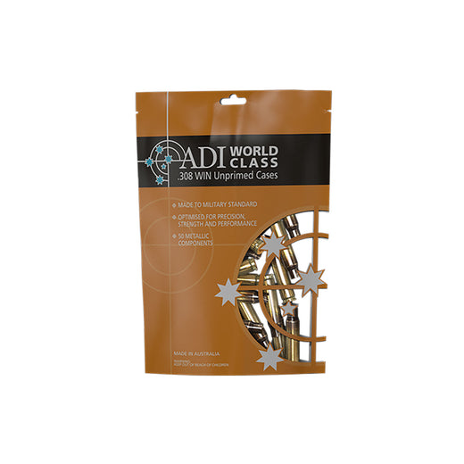 ADI .308 Win Unprimed Brass - 50 Pack