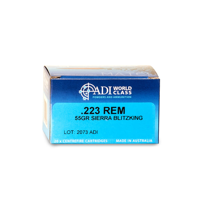 Adi 223REM 55GR Sierra Blitz King Centrefire Ammo - 20 Rounds .223 REM