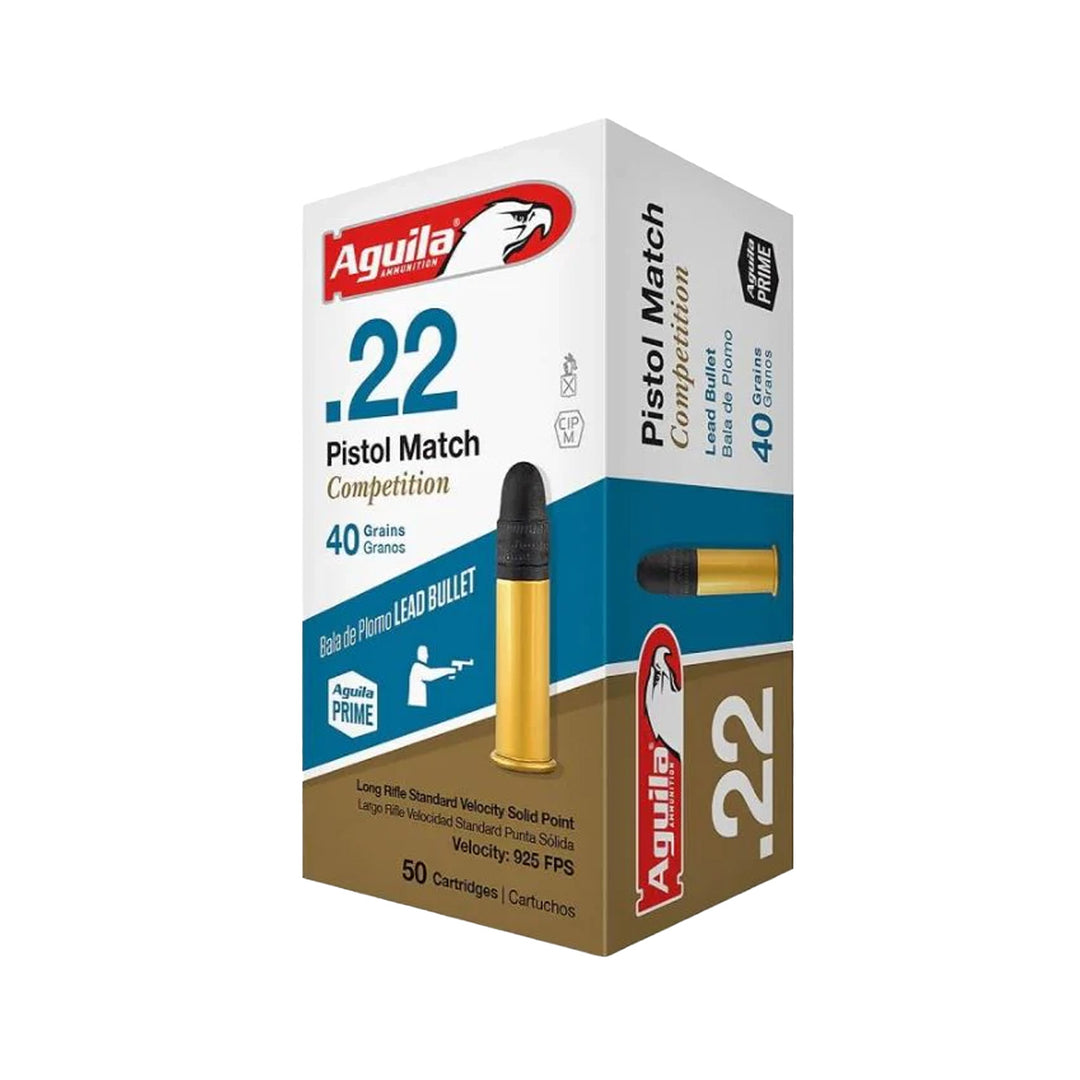 Aguila Rimfire 22LR Pistol Match Standard 40GR Ammo - 50 Rounds