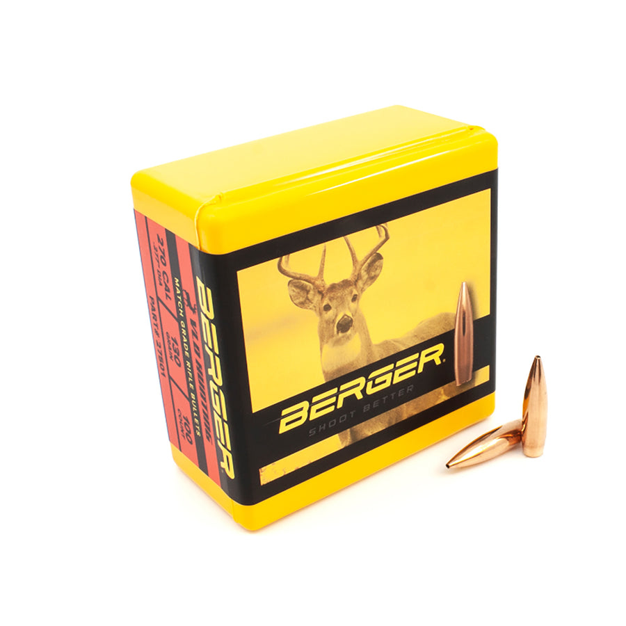 Berger 270 cal 130 gr VLD Hunting - 100 Projectiles .270 CAL