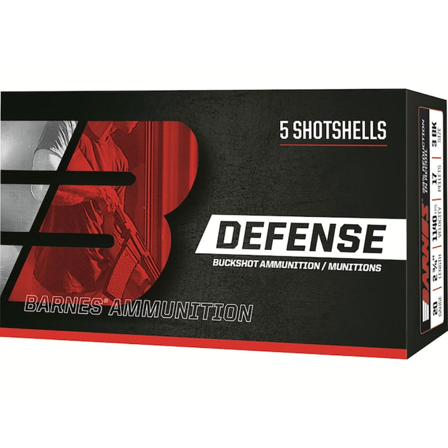 Barnes Defense 20GA 2.75 Sz 3 Buckshot Shotshell - 25 Rounds 20 GAUGE
