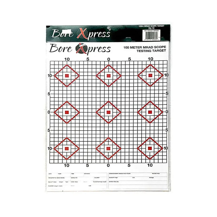 Bore Xpress M-Rad Paper Targets - 20 Pack
