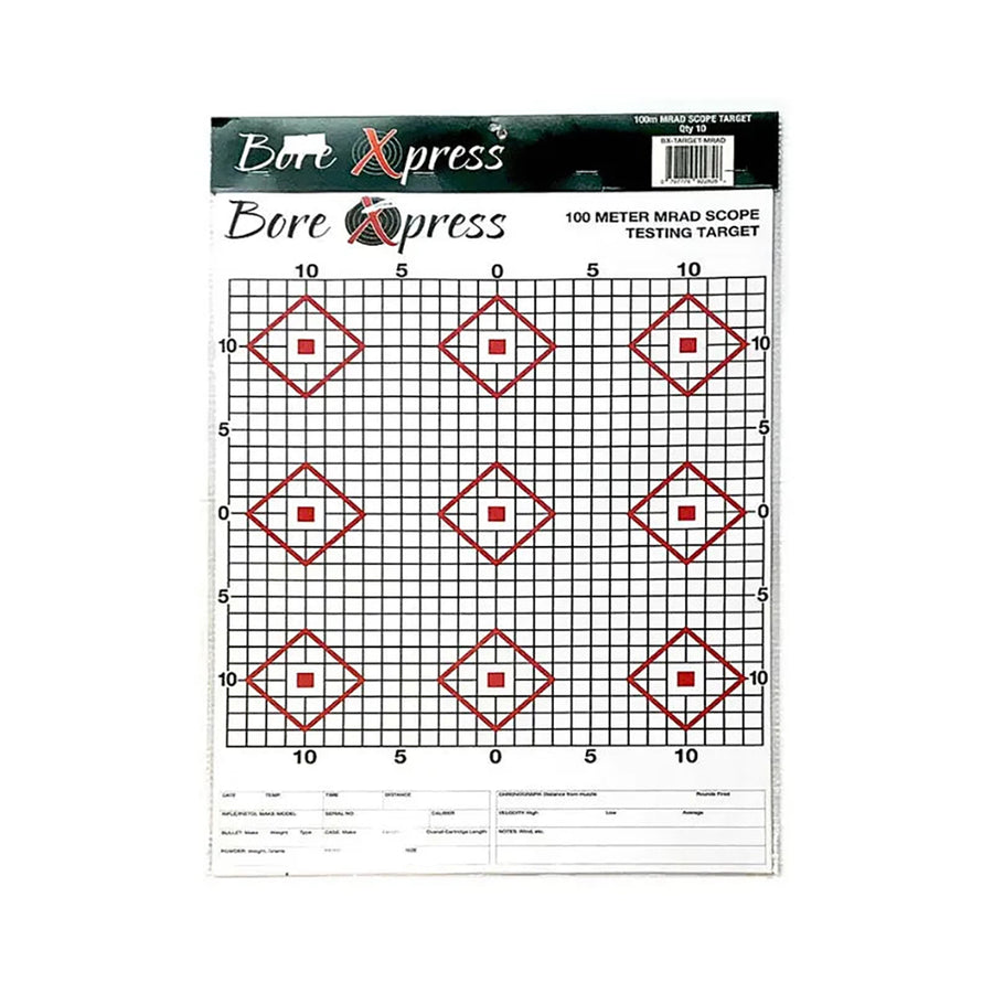 Bore Xpress M-Rad Paper Targets - 10 Pack