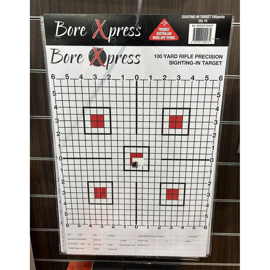 Bore Xpress Sight-In Paper Targets - 10 Pack