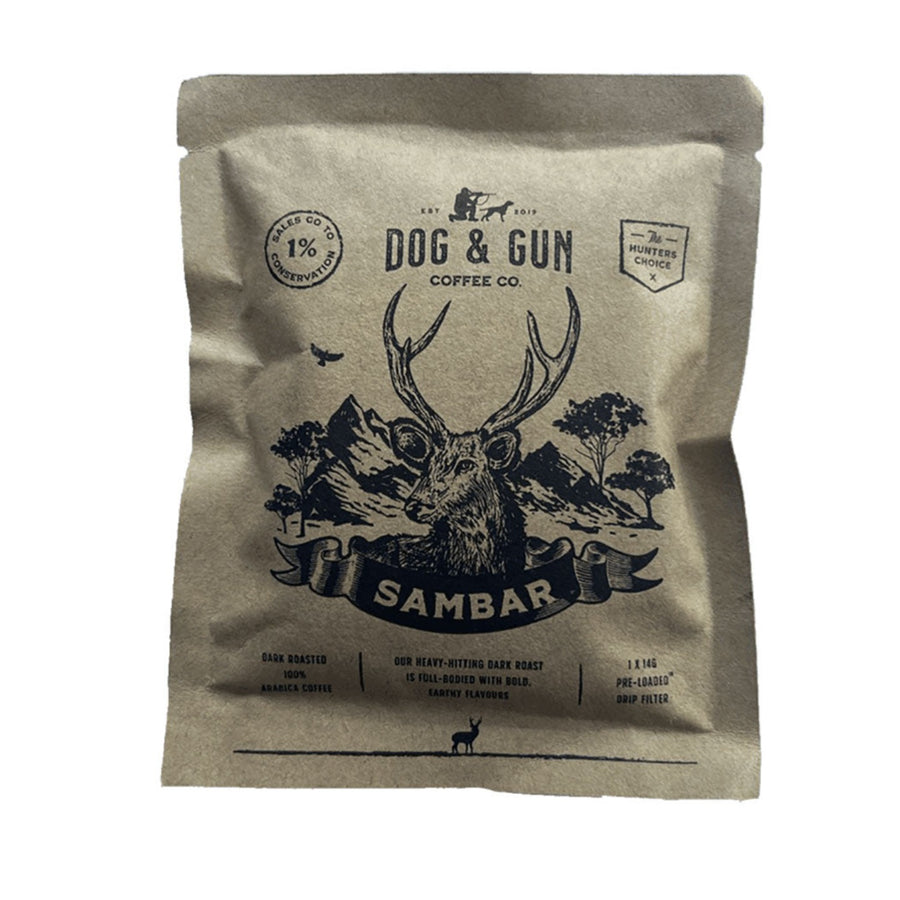 Dog & Gun Sambar Dark Roast Coffee with Single Serve Drip Filter - 20pk