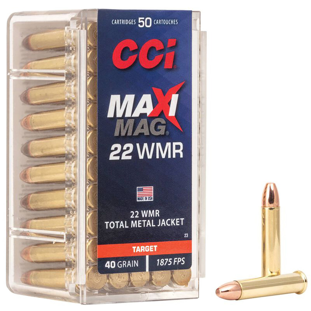 CCI 22wmr Maxi Mag 40gr TMJ 1875fps Rimfire Ammo - 50 Rounds