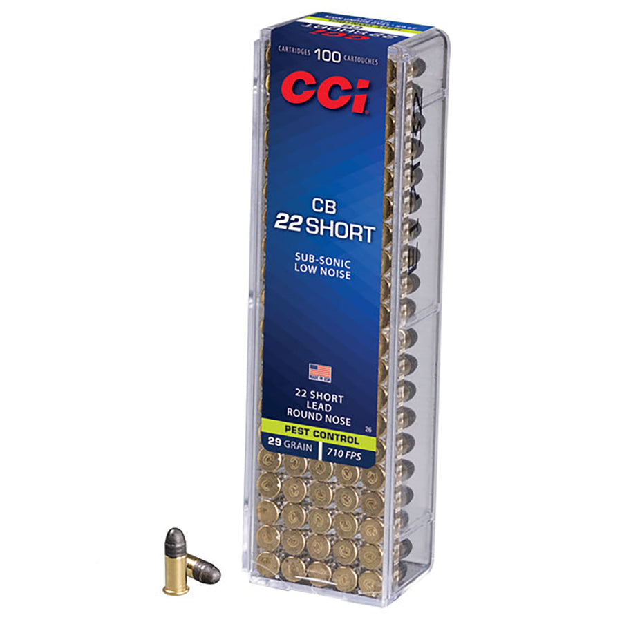 CCI 22 Short CB 29gr LRN 710fps Rimfire Ammo - 100 Rounds .22 Short