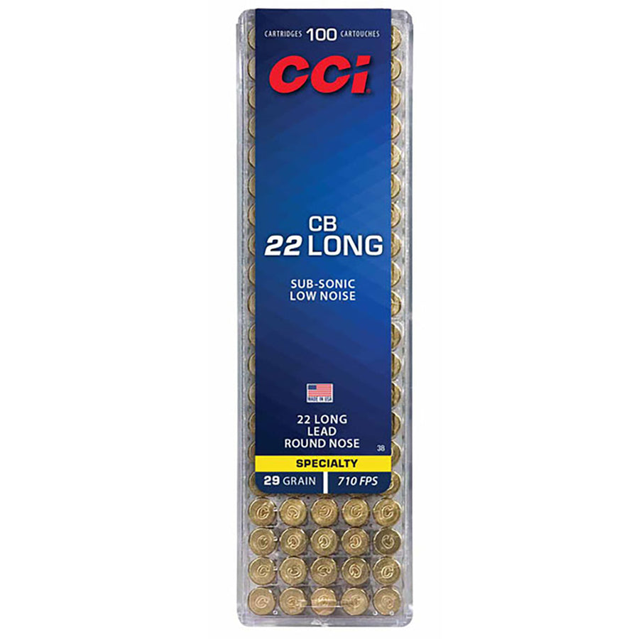 CCI 22 CB Long 29gr LRN 710fps Rimfire Ammo - 100 Rounds .22 LR