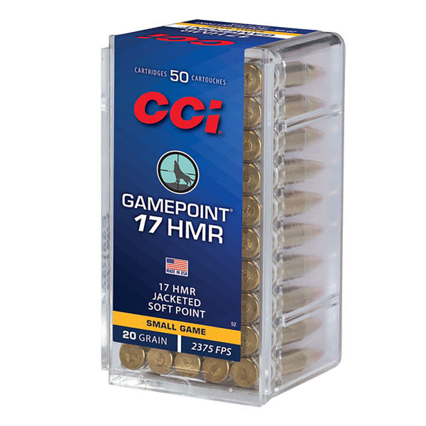 CCI 17HMR 20GR GAME POINT JSP 2375FPS - 50 Rounds