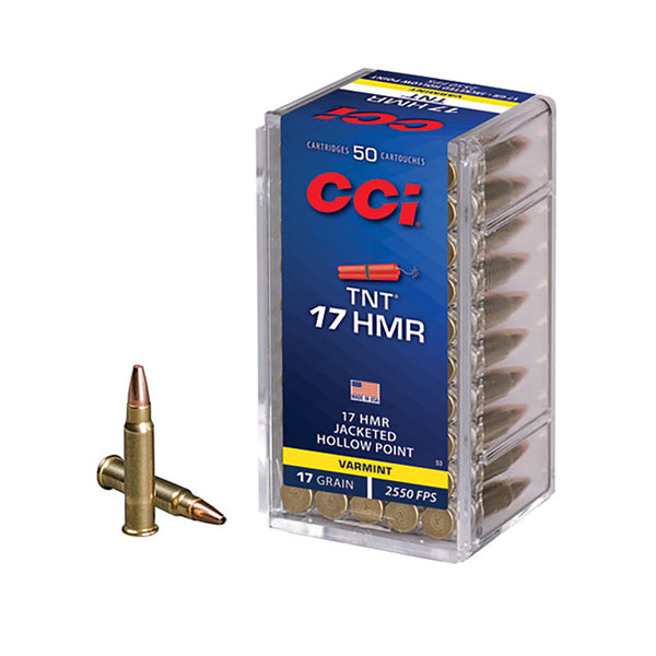 CCI 17HMR 17gr Hp Tnt 2550fps Rimfire Ammo - 50 Rounds