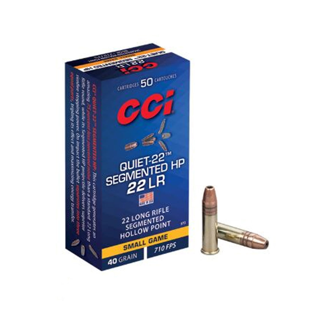 CCI Quiet-22 22LR 40gr 710FPS Segmented HP Rimfire Ammo - 50 Rounds
