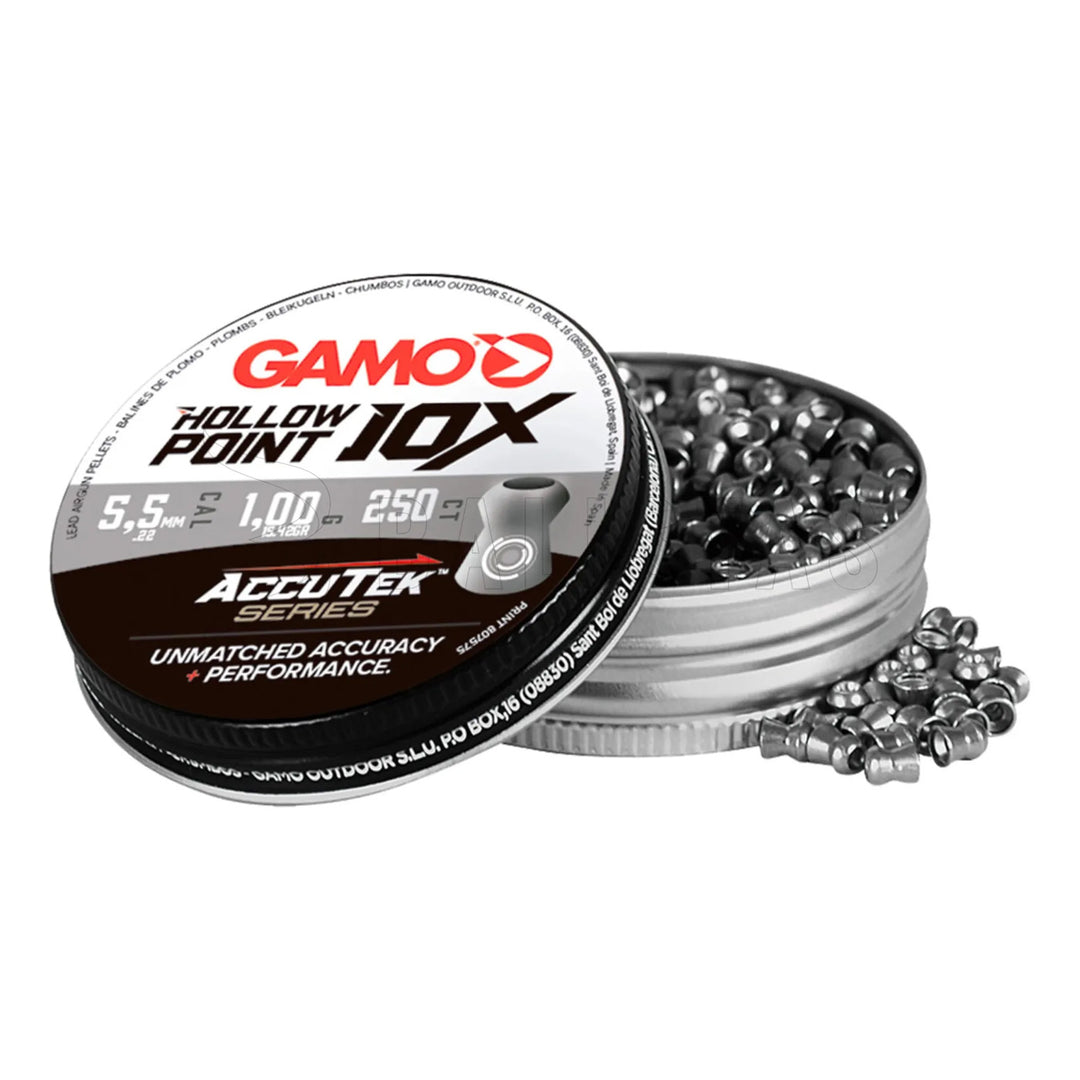 Gamo Accutek 10X Hollow Point Air Rifle Pellets - 250pcs
