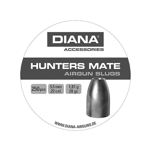 Diana Hunters Mate Slugs .22 Pellet Air Rifle Ammo - 250 Rounds - 28gr