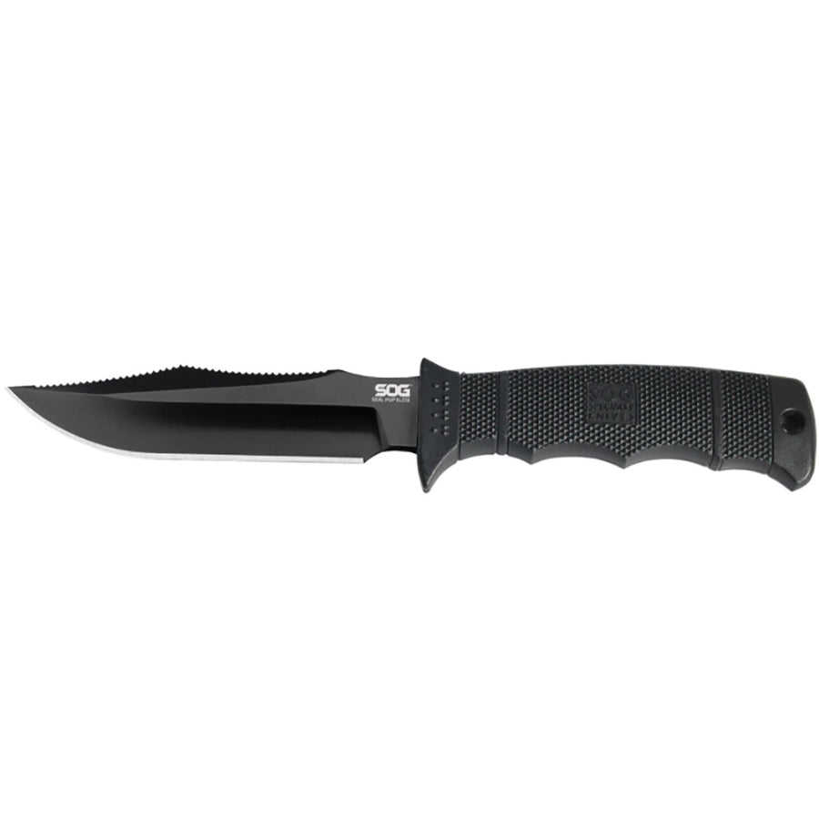 SOG Seal Pup Elite - Nylon Sheath Black TiNi Straight Edge Knife