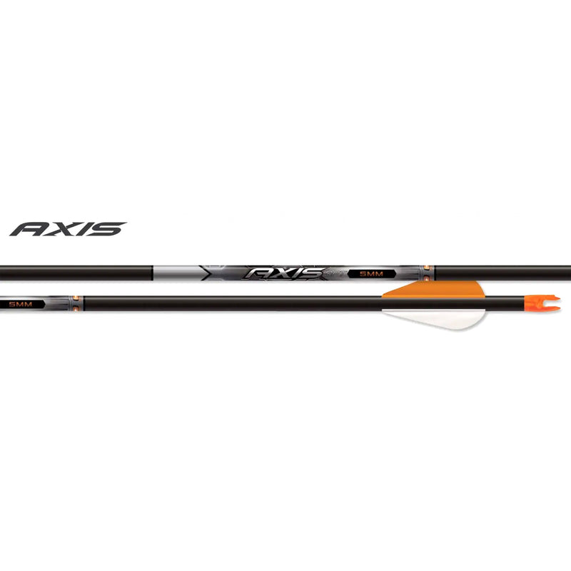 Easton Axis 5mm Sport w/ 25gr Halfout Fletched Arrows - 2in Bully Vanes - 6 pack