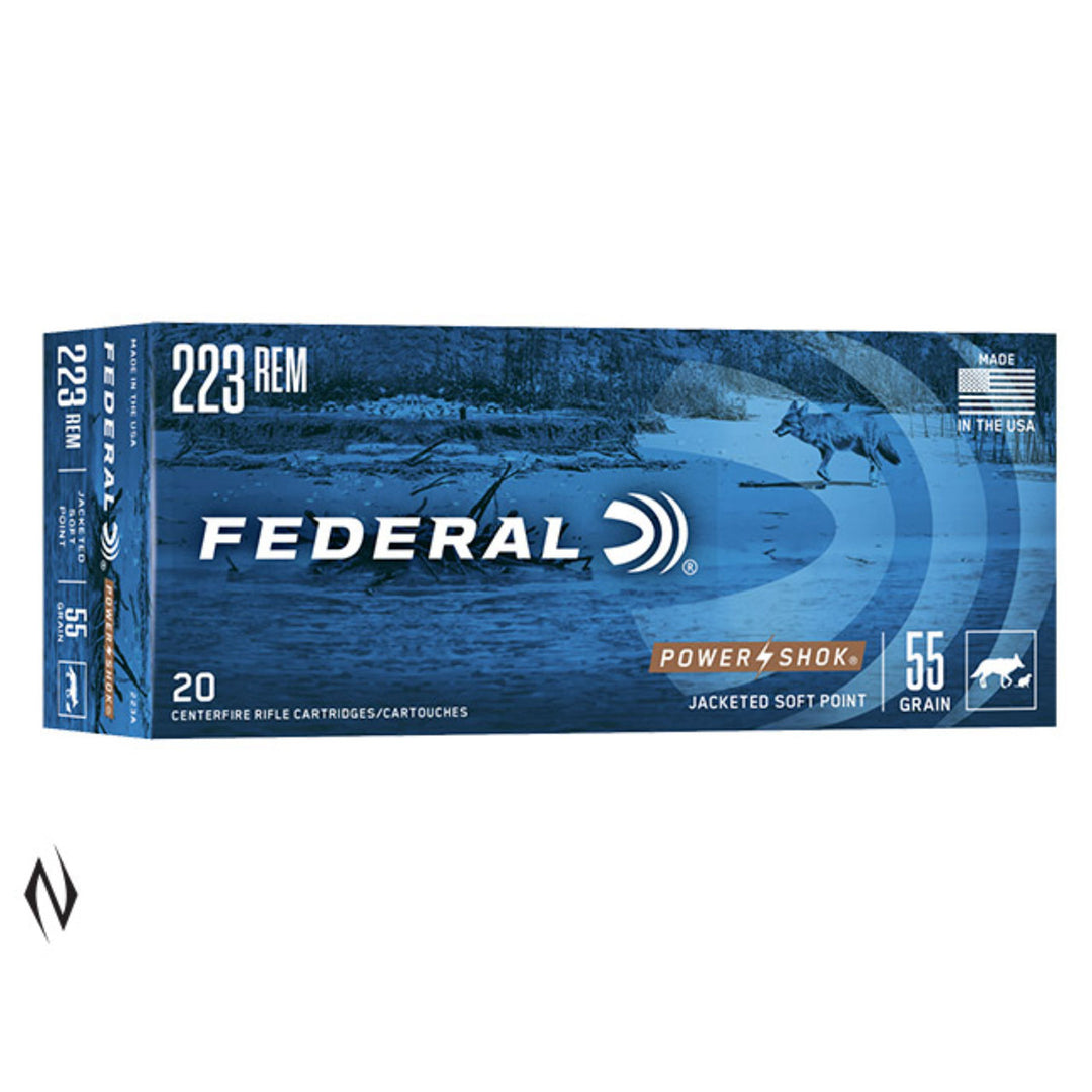 Federal Power-Shok 223 Rem 55 Grain - Soft Point - Centrefire Ammo - 20 Rounds .223 REM