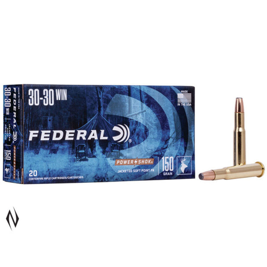 Federal Power-Shok 30-30 Win 150 Grain - Flat Nose - Centrefire Ammo - 20 Rounds .30-30 WIN