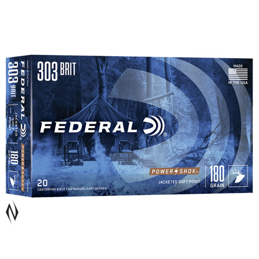 Federal Power-Shok 303 British 180 Grain - Soft Point - Centrefire Ammo - 20 Rounds .303 BRITISH