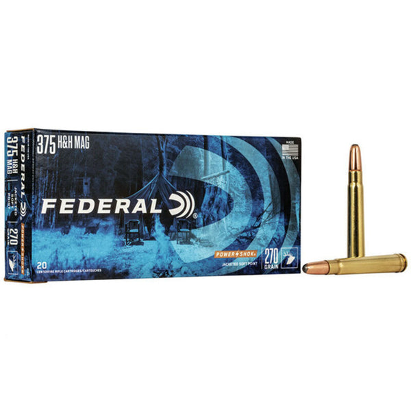 Federal Power-Shok 375 H&H 300 Grain - Soft Point - Centrefire Ammo - 20 Rounds