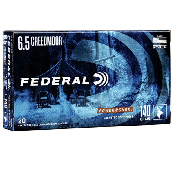 Federal Power-Shok 6.5 Creedmoor 140 Grain - Soft Point - Centrefire Ammo - 20 Rounds
