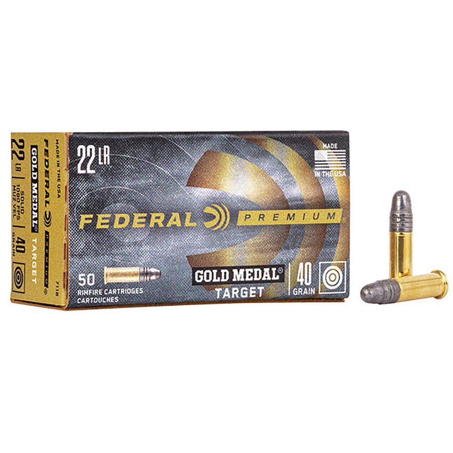 Federal Gold Medal Solid Sv .22Lr 40Gr 1080Fps Rimfire Ammo - 50 Rounds .22 LR