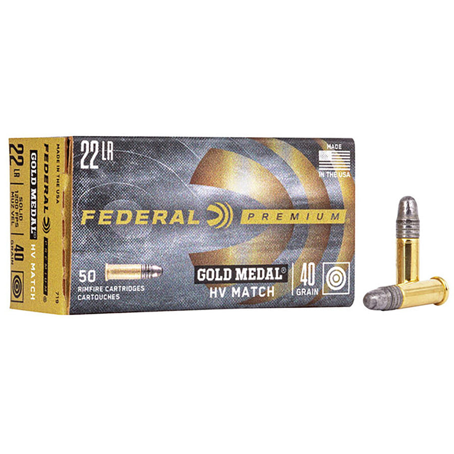Federal Gold Medal Solid Hv .22Lr 40Gr 1200Fps Rimfire Ammo - 50 Rounds .22 LR
