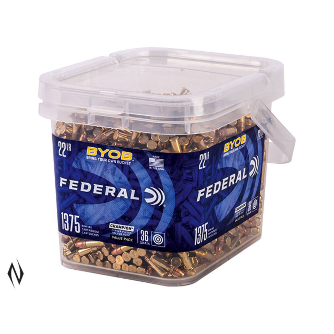 Federal High Velocity 22 LR 36 Grain - Hollow Point - Rimfire Ammo - 1375 Rounds .22 LR