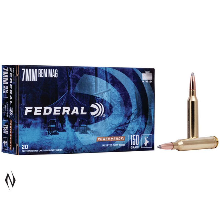 Federal Power-Shok 7mm Rem Mag 150 Grain - Soft Point - Centrefire Ammo - 20 Rounds 7MM REM MAG