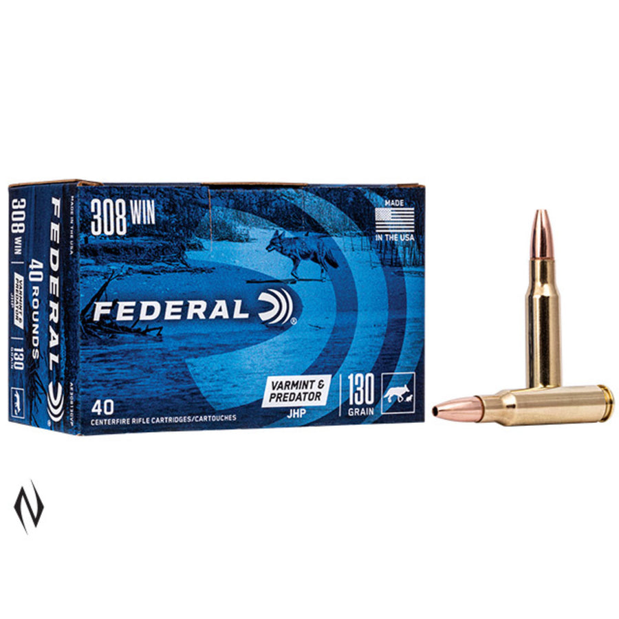 Federal American Eagle Varmint 308 Win 130 Grain - Hollow Point - Centrefire Ammo - 40 Rounds .308 WIN