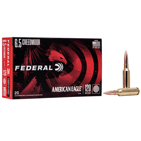 Federal American Eagle 6.5 Creedmoor 120 Grain - Open Tip - Centrefire Ammo - 20 Rounds