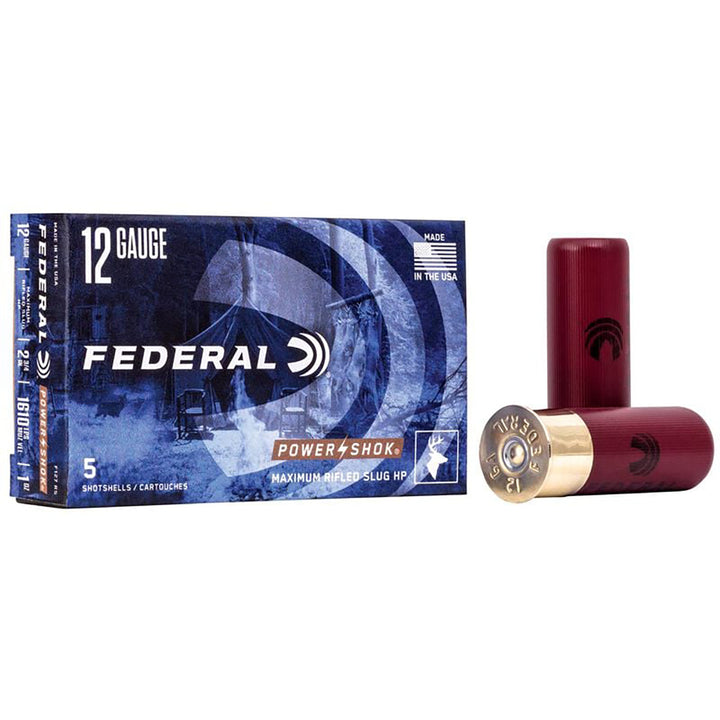 Federal Powashok 1oz Hollow Point 1610 FPS Rifled Slug - 12 gauge - 5 Pack