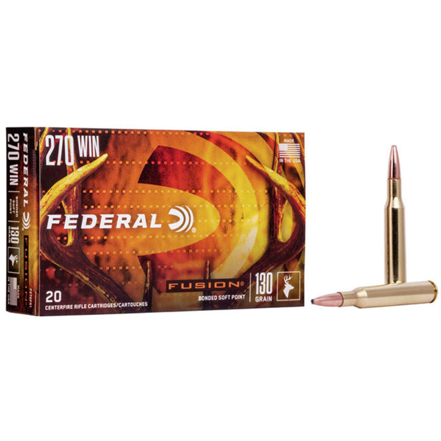 Federal Fusion 270 Win 130 Grain - Centrefire Ammo - 20 Rounds .270 WIN