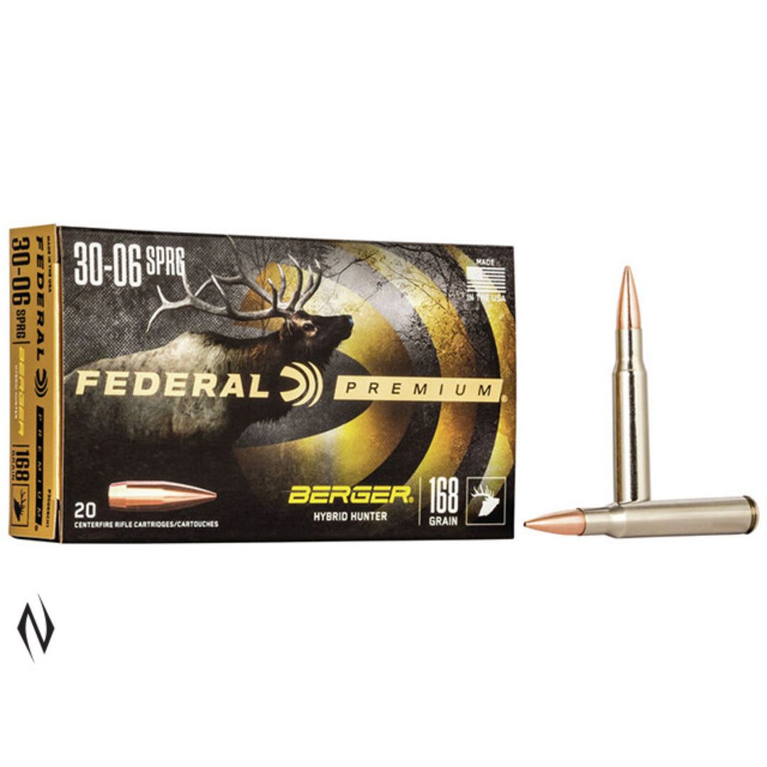 Federal Berger Hunter 30-06 Springfield 168 Grain - Centrefire Ammo - 20 Rounds .30-06 SPRINGFIELD