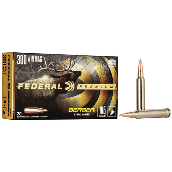 Federal Berger Hunter 300 Win Mag 185 Grain - Centrefire Ammo - 20 Rounds