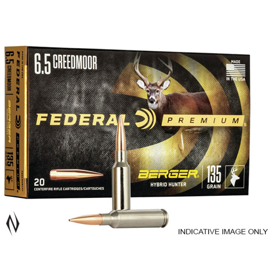 Federal Berger Hybrid Hunter 6.5 Creedmoor 135 Grain - Centrefire Ammo - 20 Rounds 6.5 CREEDMOOR