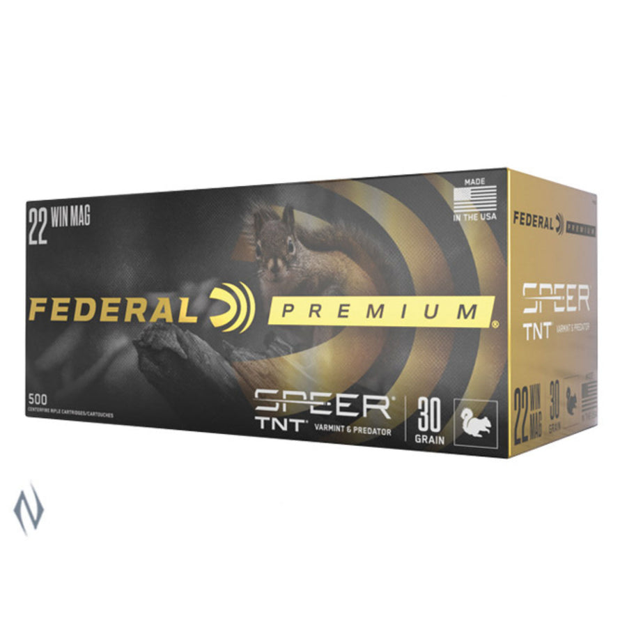 Federal TNT JHP 22 WMR 30 Grain - 2200 FPS - Jacketed Hollow Point - Rimfire Ammo - 50 Rounds .22 WMR