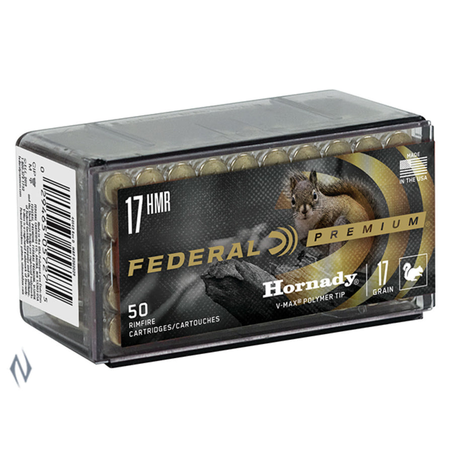 Federal VMAX 17 HMR 17 Grain - 2550 FPS - Polymer Tip - Rimfire Ammo - 50 Rounds .17 HMR