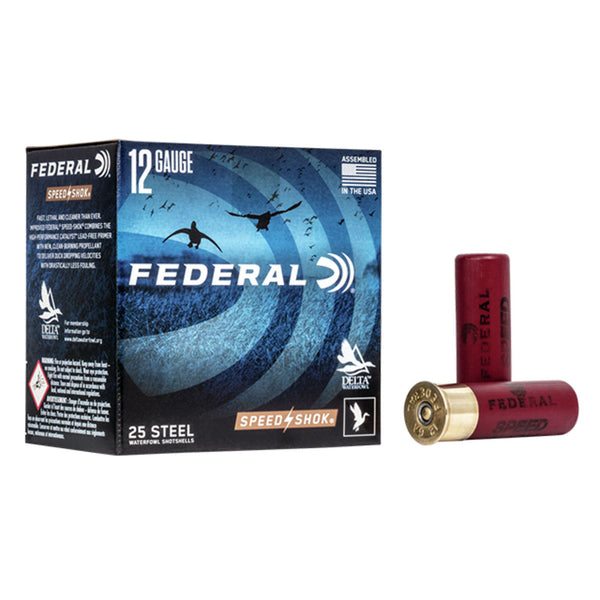 Federal Speed-Shok HV Shot Shell - 36 Gram Load - 1450 FPS - Size 2 - 12 Gauge - 25 Rounds