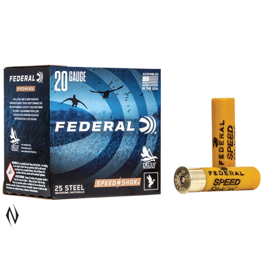 Federal Speed-Shok Shot Shell - 24 Gram Load - 1425 FPS - Size 2 - 20 Gauge - 25 Rounds 20 GAUGE