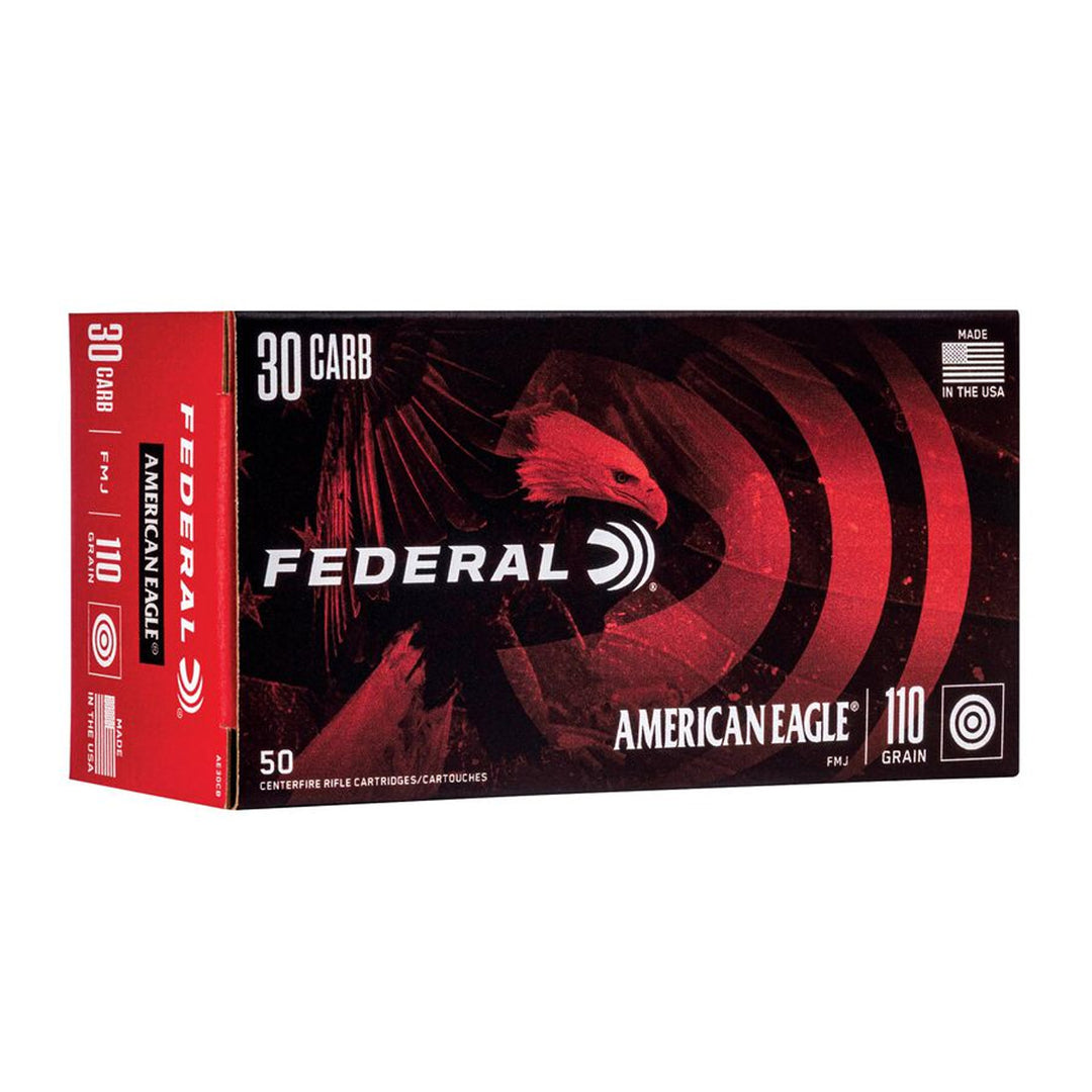 Federal American Eagle 30M1 Carbine 110gr 1900FPS FMJ Centrefire Ammo - 50 Rounds