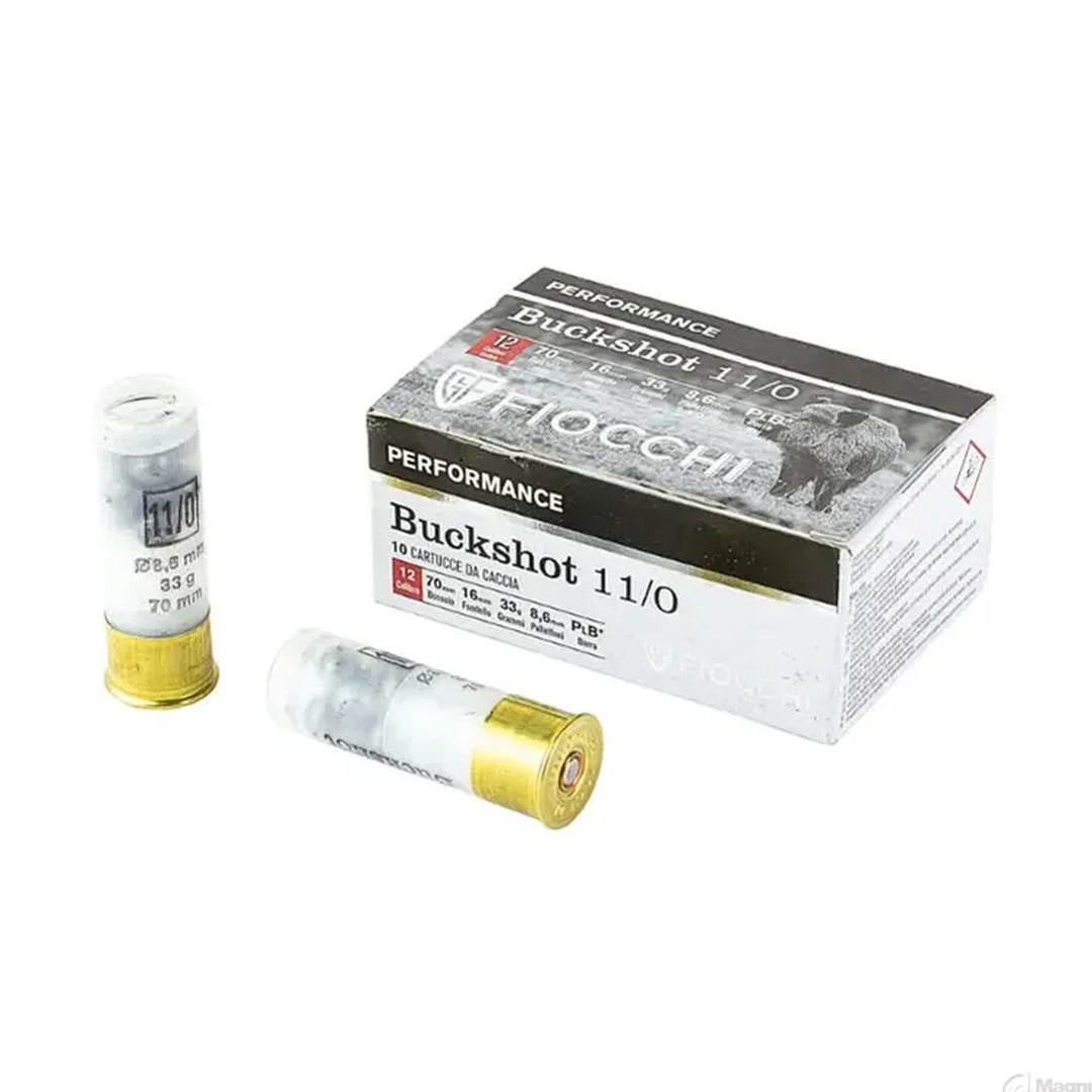 Fiocchi 12G 28GM Buckshot 10/0 9 Pellet (SG) (0 Buck) 8.13mm 1400 FPS Shot Shell  - 250 Round Slab